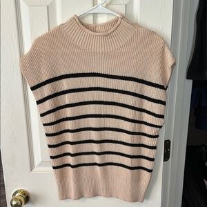 Striped Knit Sleeveless Sweater